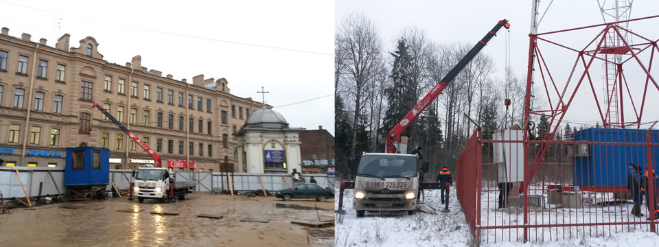 Аренда манипулятора. Работа низкорамного манипулятора в центре Петербурга и в Ленинградской облати
